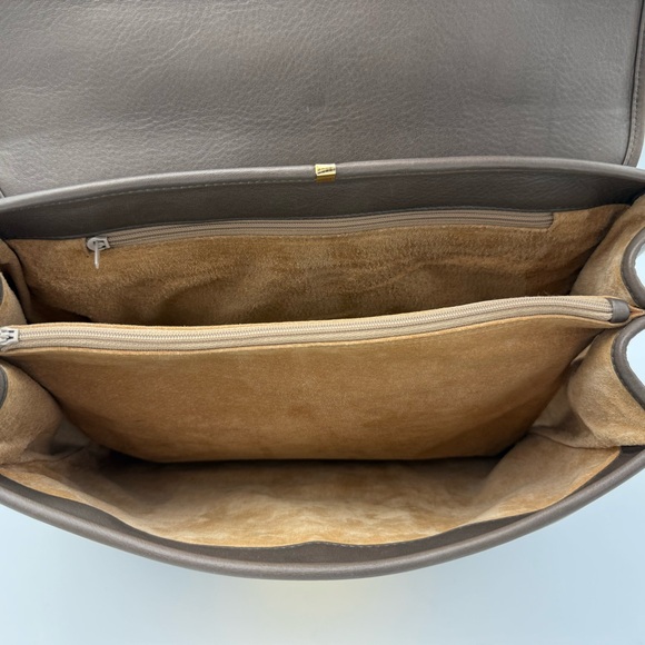 COLOMBO 1937 MILANO • Grey w/ Black Exotic Genuine LIZARD 30 Bag • Made in ITALY - Picture 11 of 13